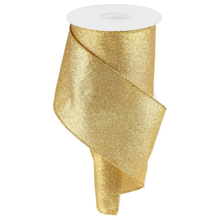 4" Gold Shimmer Glitter Ribbon RGC159808
