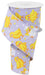The 2.5"X10Yd Baby Chicks On Royal Lavender/Multi RGE109013 ribbon features a royal lavender background adorned with a charming pattern of baby chicks and broken eggshells, highlighted with white polka dots.