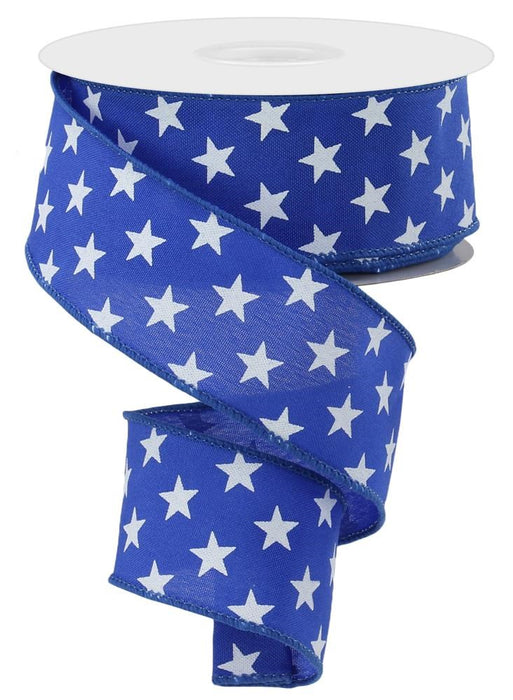 1.5"X10Yd Random Star  Royal Blue/White  RGE111625