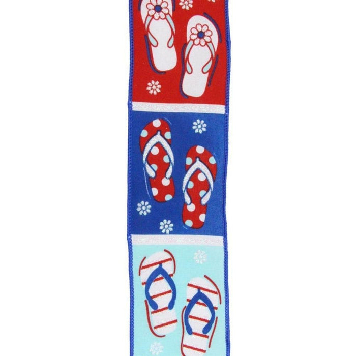 2.5"X10Yd Patriotic Flip Flops  Red/White/Blue  RGE1178