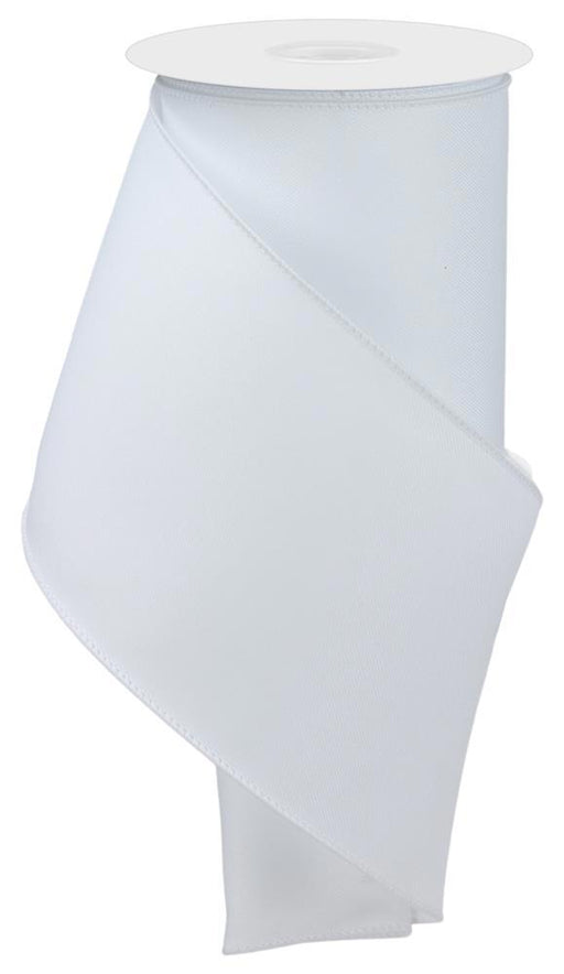 A partially unwound spool of 4X10Yd Diagonal Weave Fabric offers a gentle twist with a subtle sheen and clean edges. The RGE120427 features a matching white core for seamless elegance.