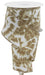 The 2.5X10Yd Soft Tie Dye On Diagonal White/Natural ribbon (RGE124118) elegantly spirals down from the spool, featuring a soft texture and wavy edges for a dynamic visual.