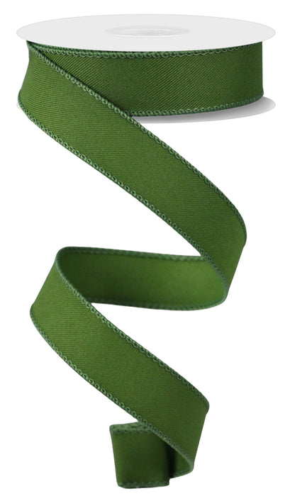 7/8"X10Yd Diagonal Weave Moss Green RGE720236