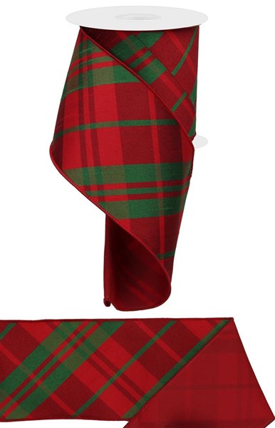 4"X10Yd Plaid  Red/Emerald Green  RN5600