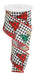 The 2.5X10Yd Print Christmas Trees On Check Black/White/Red/Tan (RW8183Y1) features a black and white check pattern with red and green plaid Christmas trees, red-trimmed edges, and playful leopard print accents, perfect for festive holiday decor.