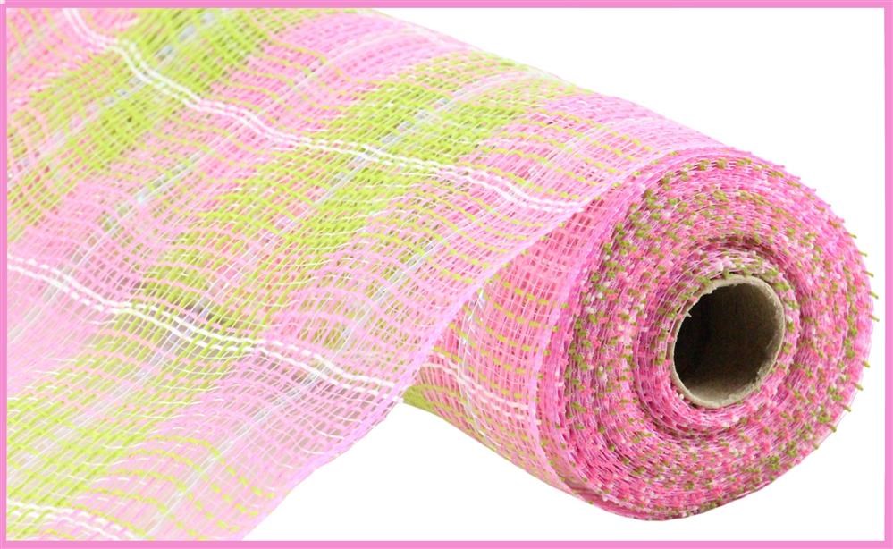 10.25"X10Yd Jute/Iridescent Plaid  Lt Pink/Spring Green/White  RY8030AN