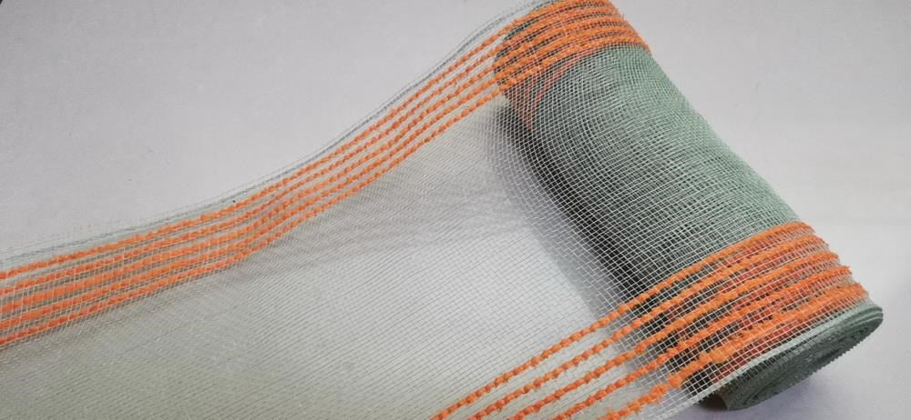10.25"X10Yd Drift/Pp Wide Border Mesh  Sage Green/Orange  RY8115Y4