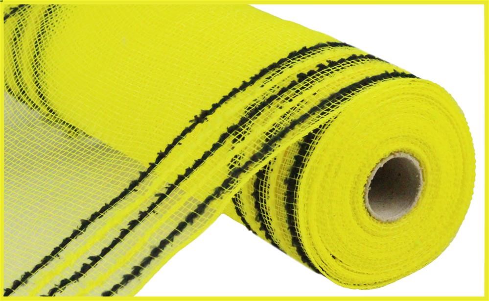 10.25"X10Yd Drift/Pp Wide Border Mesh  Yellow/Black  RY8116F4