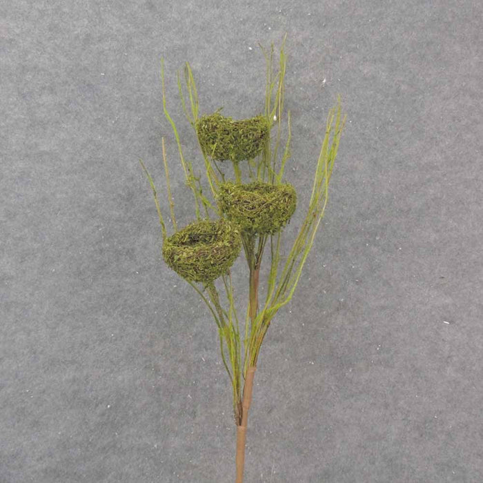 35" Moss Twig Spray With/Nests With 3 Stems  SA1003