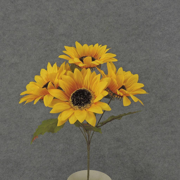13" Sunflower Bush With 6 Stems  SEF6000-YEL
