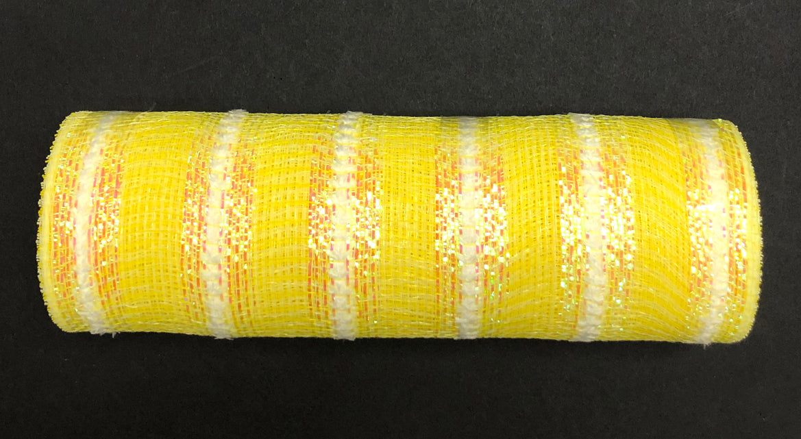 10"X10Y  Yellow-Wide Irid-Fuzzy Stripe Mesh  XB107310-22