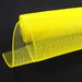 The partially unrolled 10 Daffodil Iridescent Metallic Foil Mesh XB90510-22 with a fine grid pattern glimmers on a black background.