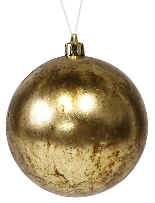 100Mm Antique Wash Smooth Ball Ornament  Antique Wash 18K Gold  XH950108