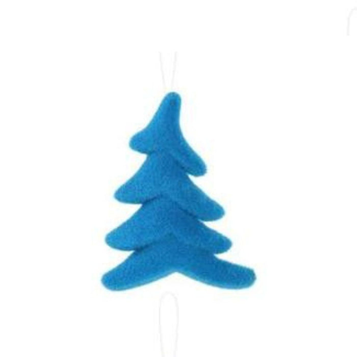 7"Hx5.5"L Flocked Whimsical Tree  6 Assorted Bright Colors  XJ449199