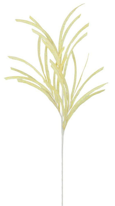 31"L Glittered/Paper Grass Spray  Light Soft Yellow  XS110129