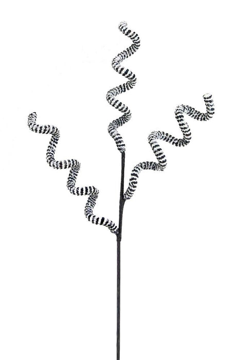 33"L Swirl Sequin Chain Twig Spray  Black/White  XS604336