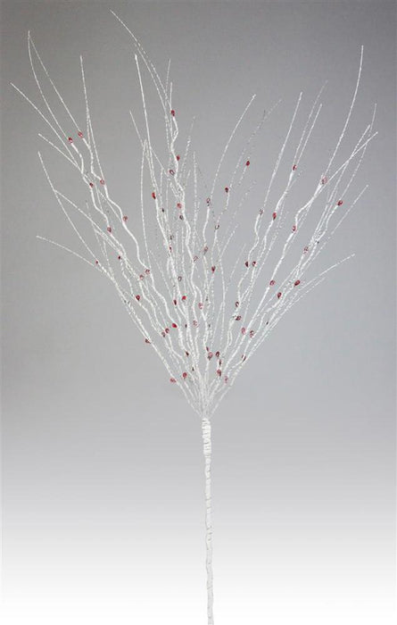 32"L Glittered Birch Twig/Pip Spray  White/Grey/Red  XS984224