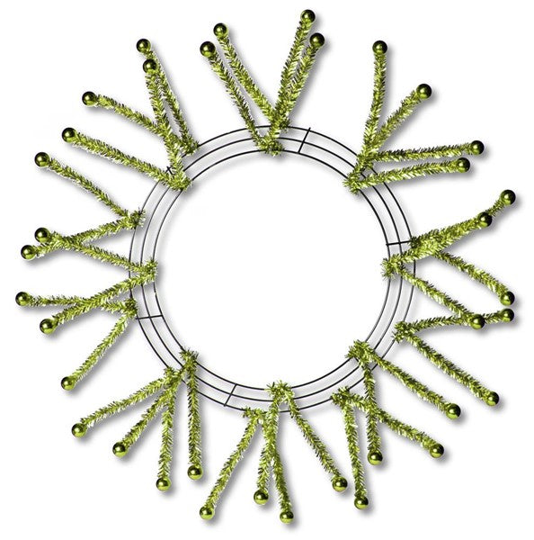 24" Metallic Lime Green Pencil Wreath Lime Balls XX751537