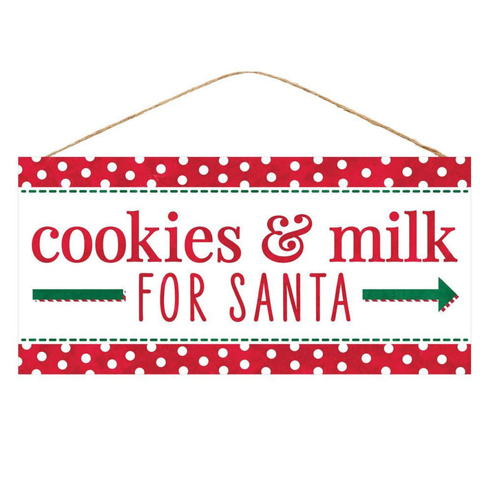 12.5" Cookies & Milk for Santa Christmas Sign AP7025