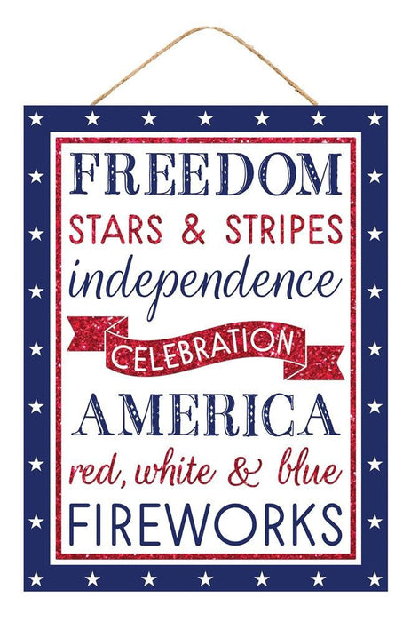 15.75"H X 11.75"L Freedom America Sign  Red/White/Blue  AP8805