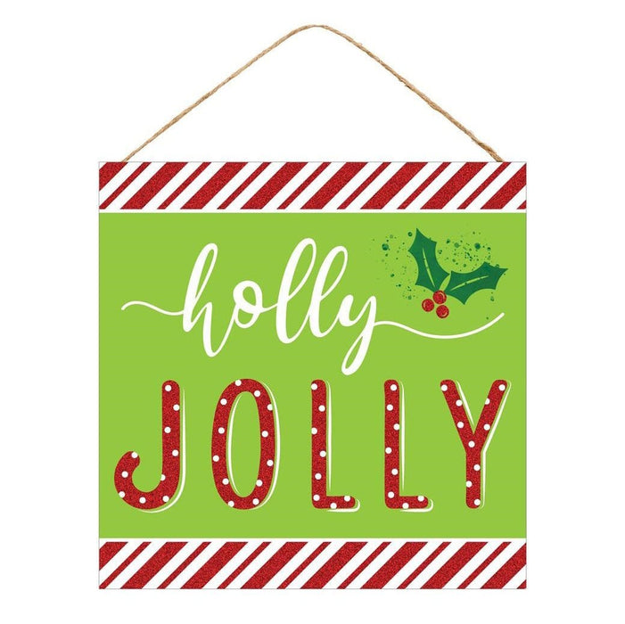 10" Holly Jolly Christmas Sign AP8836