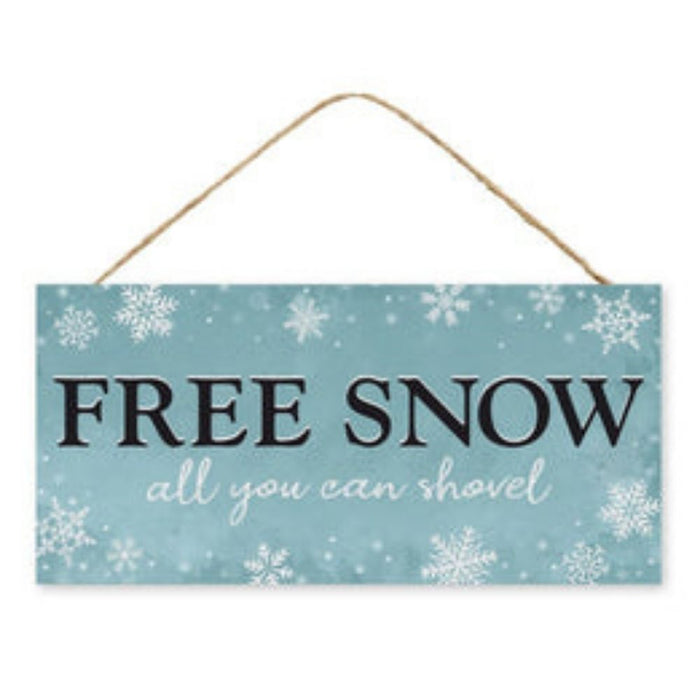 12.5"L X 6"H Free Snow Sign  Teal/Black/White  AP8900