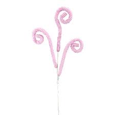 29" Pink Gingham Curly Spray with 3 Stems  63110PK