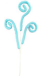 29" Blue Gingham Curly Spray with 3 Stems  63110BL