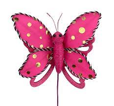 13" Hot Pink Polka Dot Butterfly Pick 63111BT