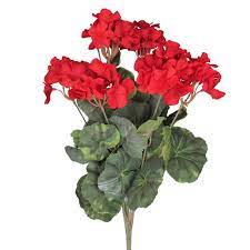 18" Red Geranium Bush with 9 Stems SE6090