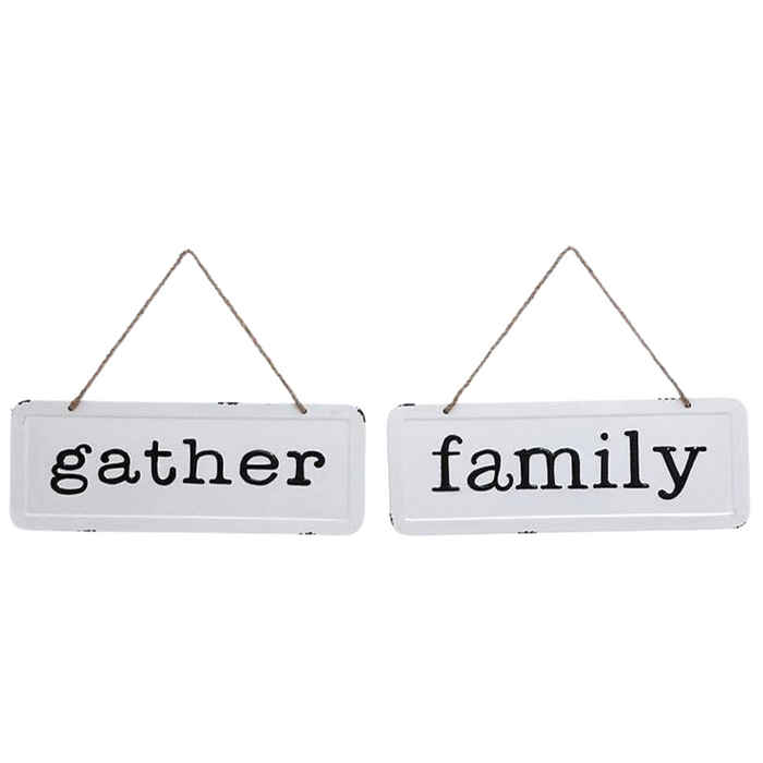 Enamel Gather or Family Sign Assorted E19112