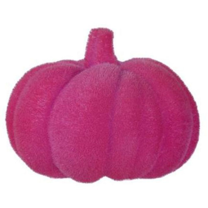 7.5"Diax6"Oah Flocked Pumpkin W/Stem  4 Asst Halloween Colors  HA044298
