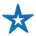 The 14"Lx14"H Flocked Open Star, also known as product MS166399, resembles a plush soft toy or decorative item with its cut-out center and rounded edges. Available in vibrant colors such as orange, turquoise, yellow, and pink, it hangs gracefully against a plain white background.