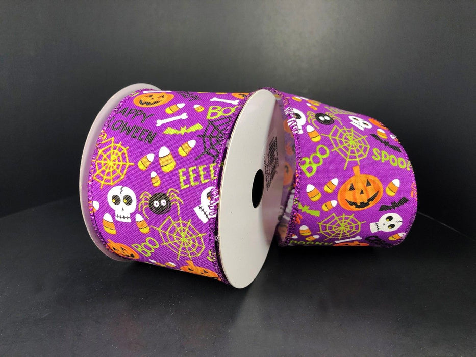 Purple Linen/Fun Halloween, 2.5"X10Y  Ribbon   X910140-11
