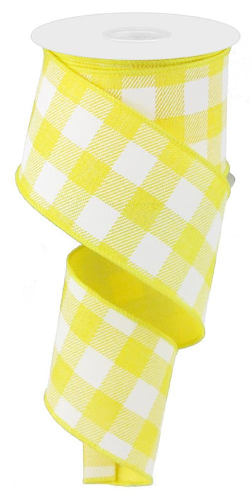2.5"X10Yd Striped Check On Royal  Yellow/White  RG0180029