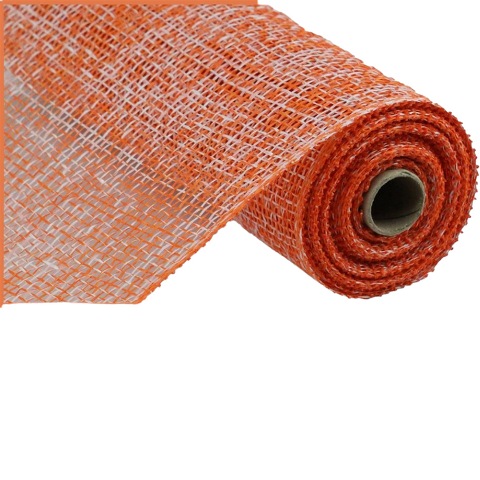 10" Orange White Two Tone Poly Burlap Mesh RP815541