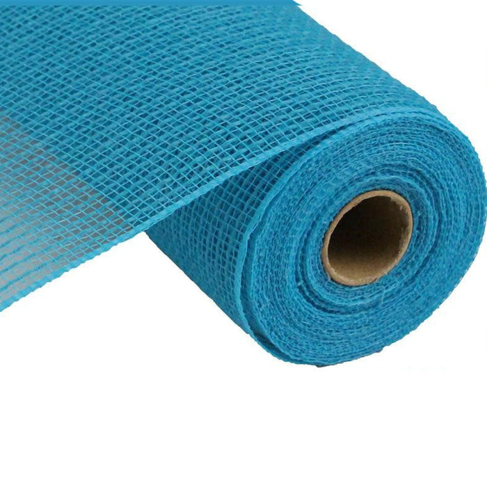 10.5" Turquoise Blue Faux Jute Stripe Weave Mesh RY831244