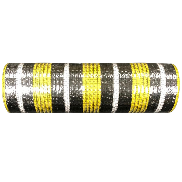 10" Yellow Black White Bold Stripe Mesh XB102410-22