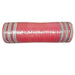 The Red Jute/Black-White Buff Plaid Print Edge Mesh (10X10Y), made from polypropylene, features distinctive plaid borders on the edges. It appears smooth and uniform, positioned horizontally against a plain white background.