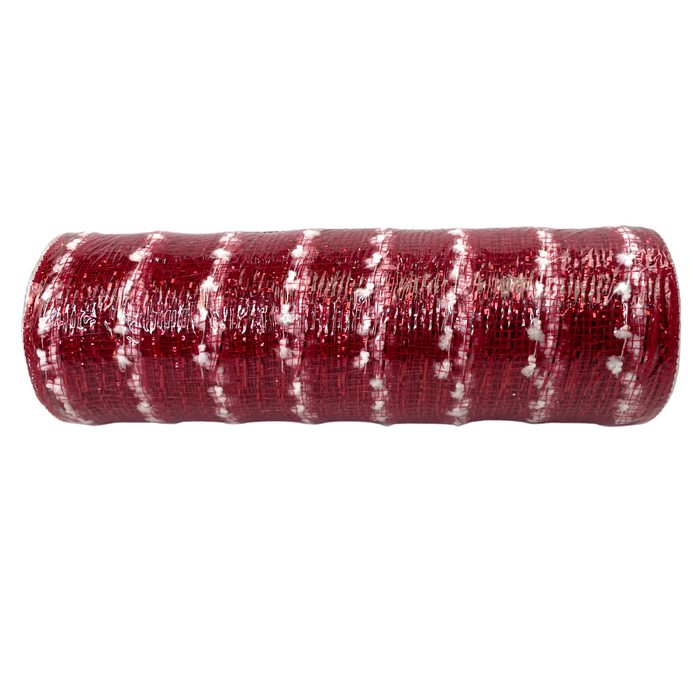 10" Red Metallic with White Snowball Mesh XB94610-12
