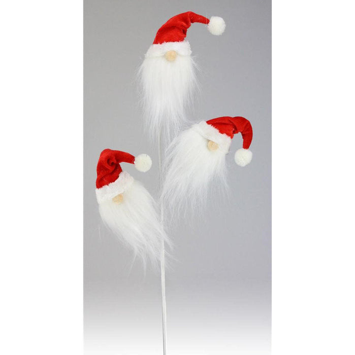 30" Red White Santa Gnome Christmas Spray XS9910