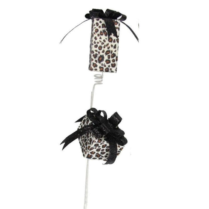 27"H Leopard Print Package Spray  2 Asst White/Black/Brown/Tan  XS997698