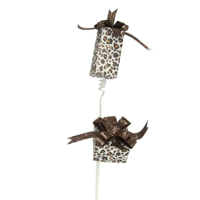 27"H Leopard Print Package Spray  2 Asst White/Black/Brown/Tan  XS997698