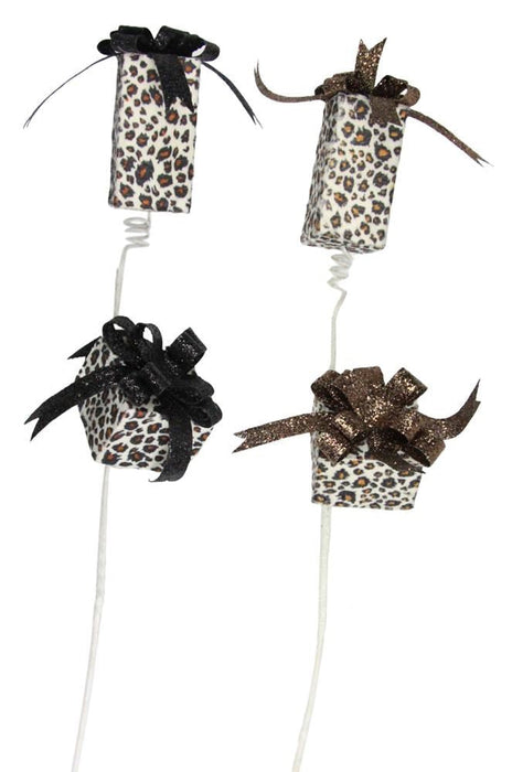 27"H Leopard Print Package Spray  2 Asst White/Black/Brown/Tan  XS997698