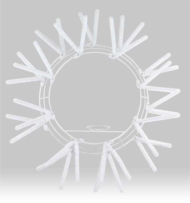 24" White Pencil Wreath with Candle Holder XX782027