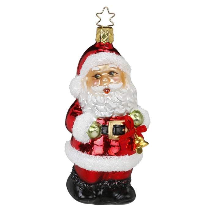 Ho Ho Holiday Santa Christmas Ornament Inge-Glas 1-032-16