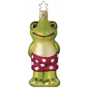 Jumping Jack Frog Christmas Ornament Inge-Glas of Germany 1-015-05
