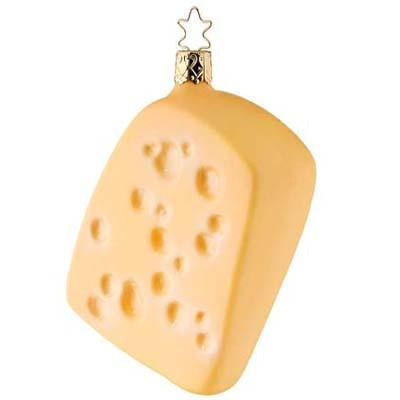 Swiss Cheese Christmas Ornament Inge-Glas of Germany 1-116-09