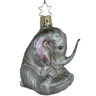 Playful Pachyderm Elephant Christmas Ornament Inge-Glas of Germany 1-136-02