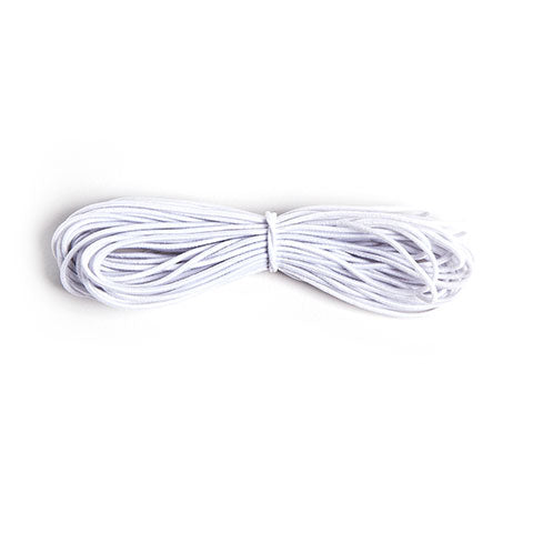 1mm Round White Elastic Cord 5 yards 1170-50